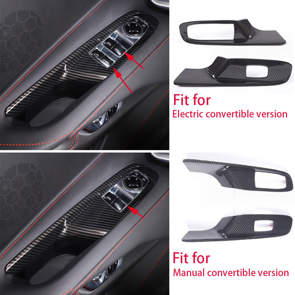 Carbon ABS Window Lift Switch Cover for Corvette C8 2020-23 Electric Convertible