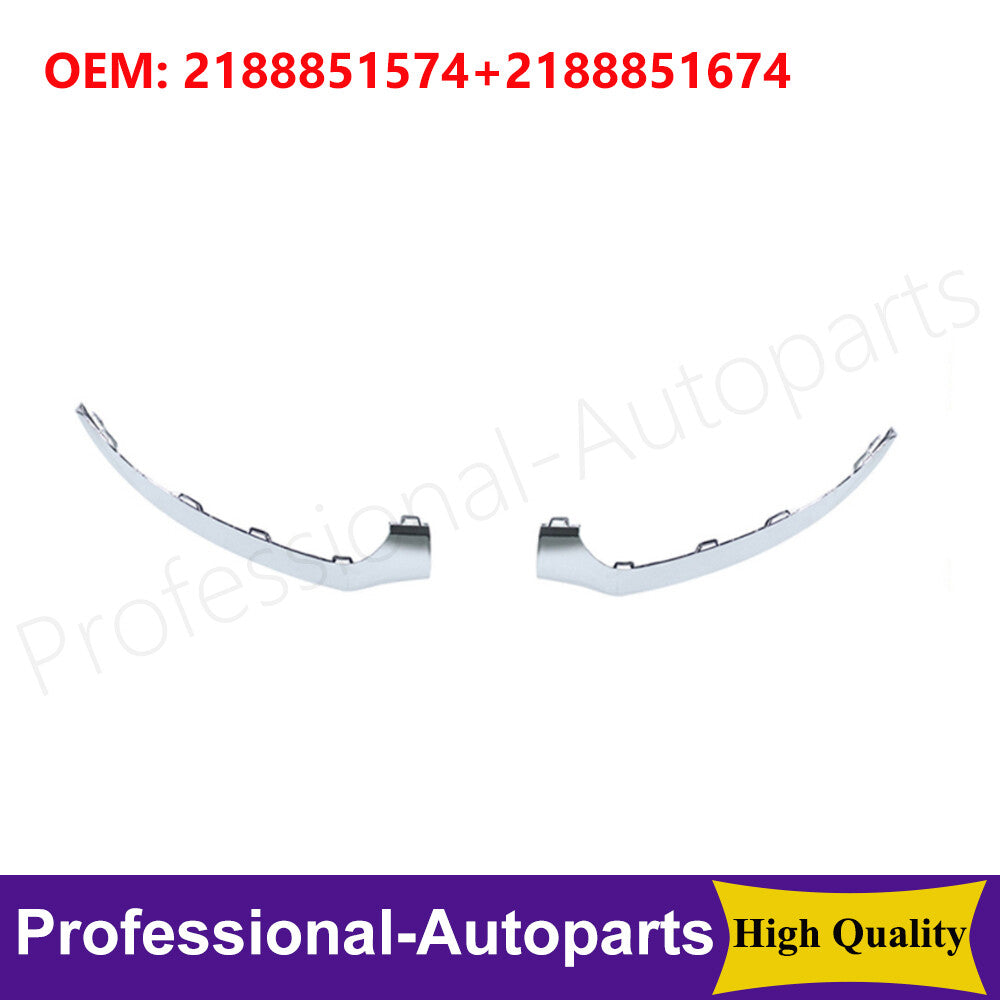 1Pair Front Chrome Bumper Molding Trim for Benz W218 CLS400 550 2015-2018 Q