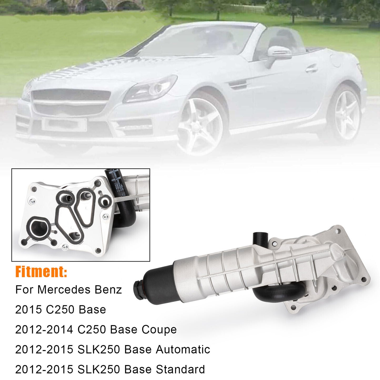 Aluminum Engine Oil Cooler Filter Housing for Benz SLK250 C250 1.8L 2012-2015 Q