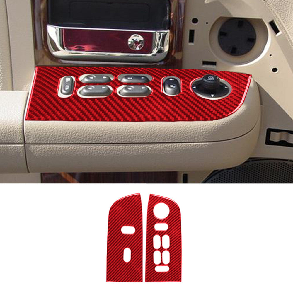 Red Carbon Fiber Rear Central Cupholder Frame Trim for Jeep for Wrangler 2007-2010 v