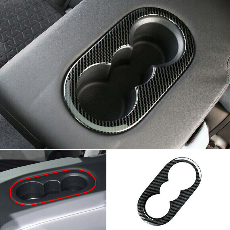 Carbon Fiber Rear Water Cup Holder Panel Cover Trim for Volkswagen ID.4 2021-23