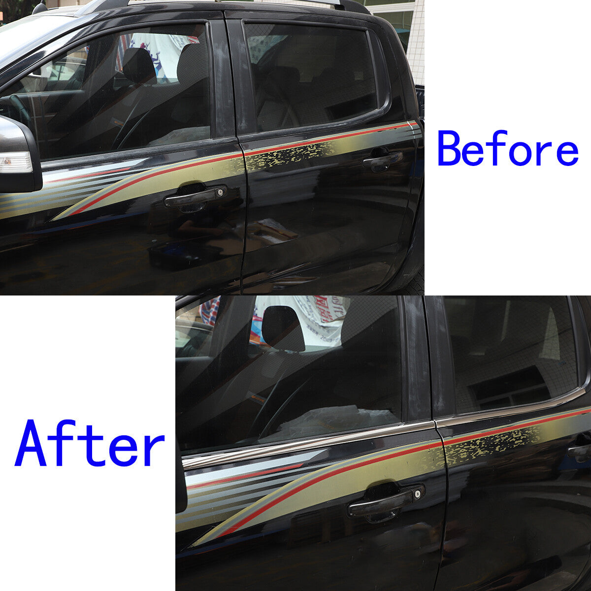 4-piece stainless steel chrome door and window sill trim for Ranger 2019 - 2022 n