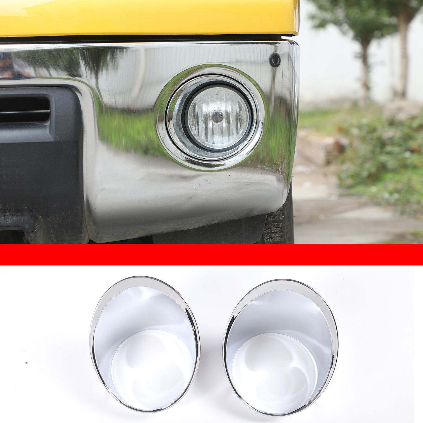 2-piece set of chrome front fog light cover trim rings suitable for Tenderloin 2007-2013 n