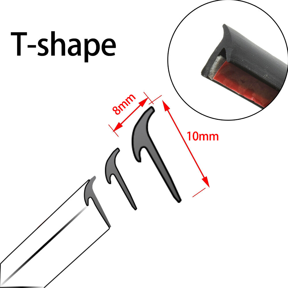 2M Car Door Edge Bumper Headlight Rubber Weatherstrip Seal Strip Sealing Guard