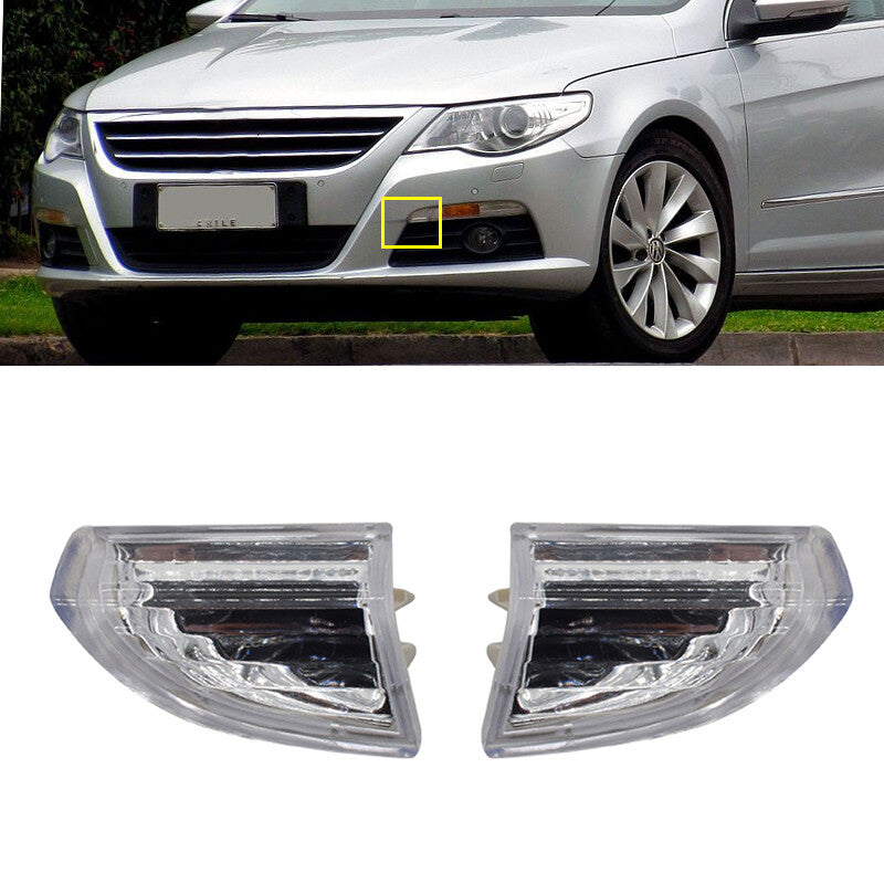 A pair of front bumper turn signal light housings without bulbs, suitable for Volkswagen for Passat CC 09-12