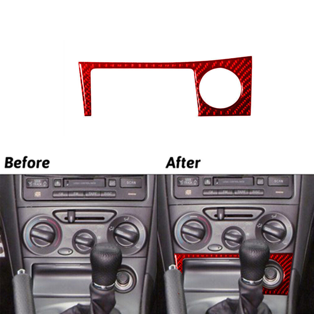 Red Carbon Fiber Speedometer Cover Trim For E-Class W211 2003-2009 v