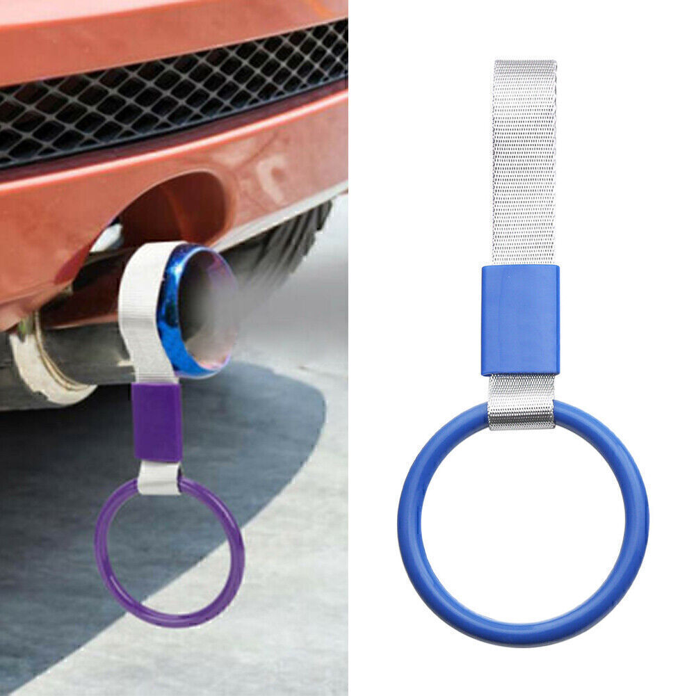 1x ROUND BLUE JDM TSURIKAWA RING SUBWAY TRAIN BUS HANDLE STRAP CHARM DRIFT