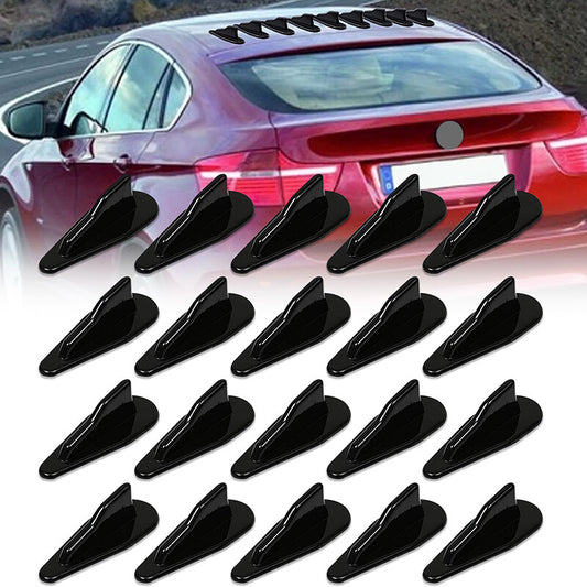 20-pack Car Diffuser Shark Fin Kit, Shark Fin Boiler Roof Wing Air Vortex Generator