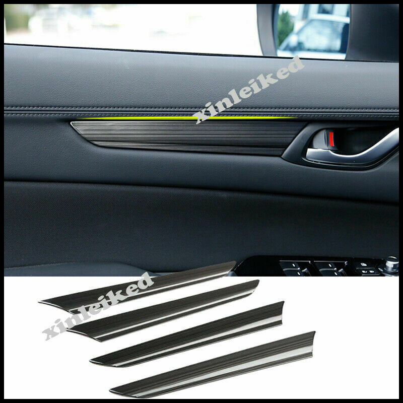 for Mazda CX-5 2017-2021 Black Titanium Inner Door Panel Cover Trim Strip Handle