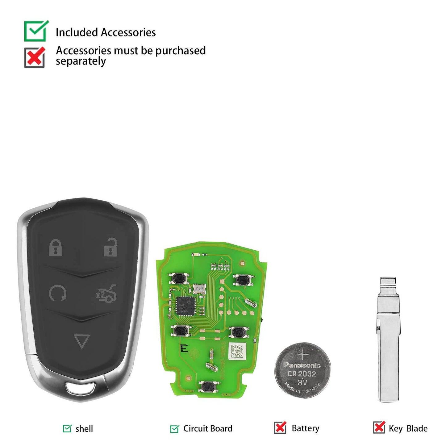 XSCD01EN for Smart Key XM38 Series TOY.T 5 Buttons Universal add 8A,4D type
