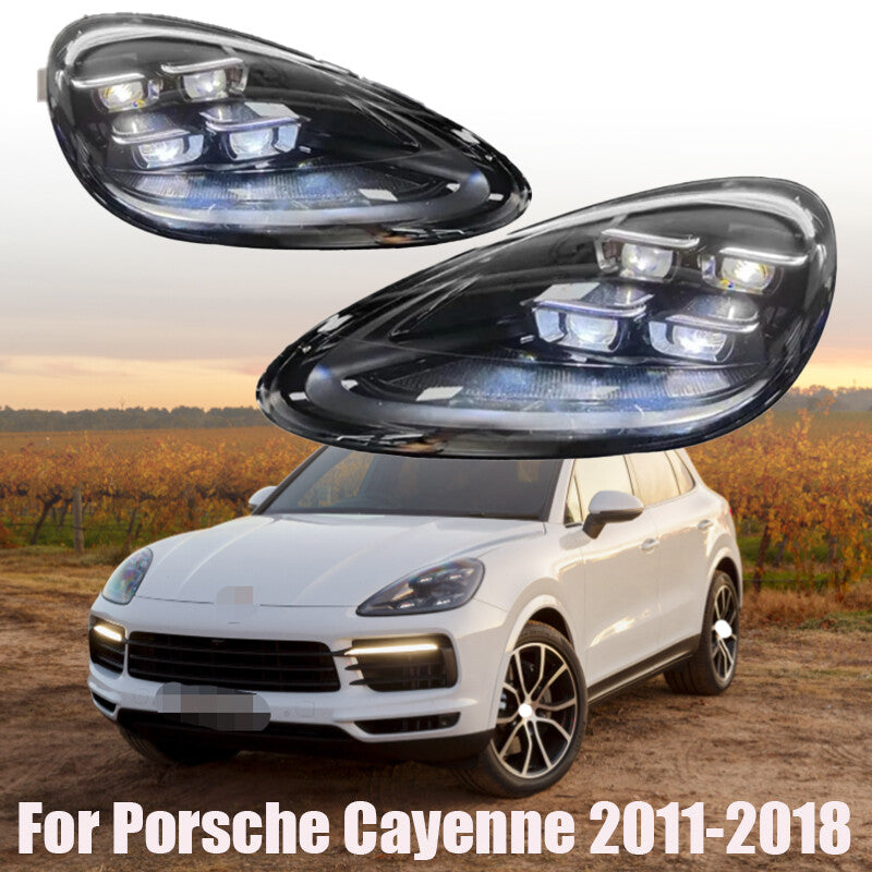LED Headlight Assembly for Cayenne 2011-2018 Animation Front Lamps Pair n
