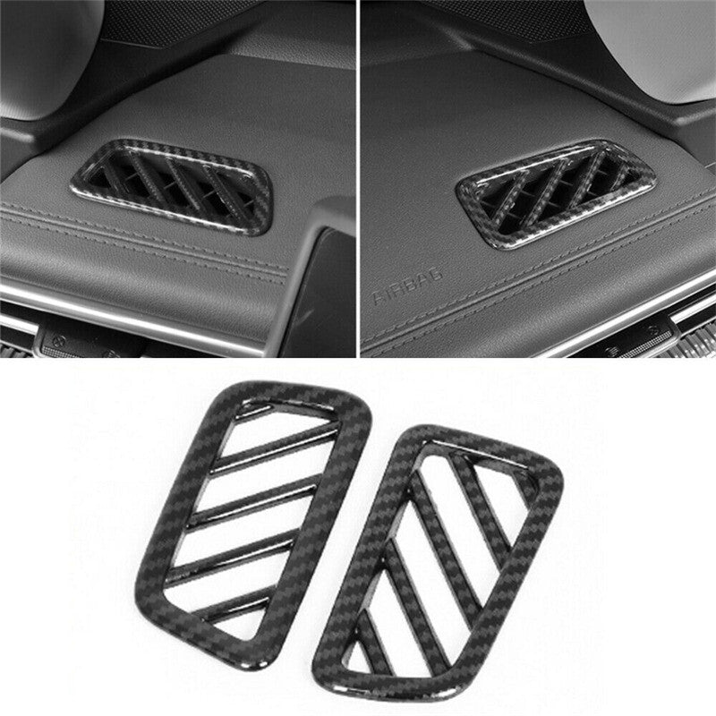 Carbon Fiber 2PCS Dashboard Air Outlet Vent Cover Trim Fit for Kia K5 2020-2025