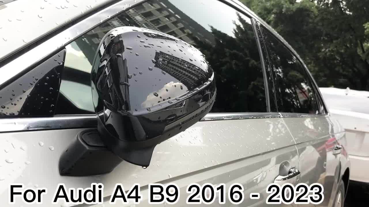 Gloss Black Mirror Caps for 2017-2024 for Audi for A4 B9 S4 RS4 for A5 S5 W/O Lane Assist Q