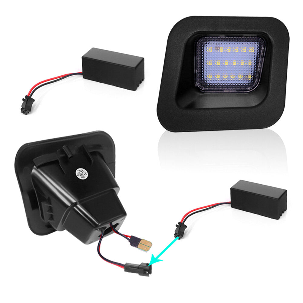 2. Rear License Plate Light Lens LED Bulbs for 2003-2018 for Dodge for RAM 1500 2500 3500 Q