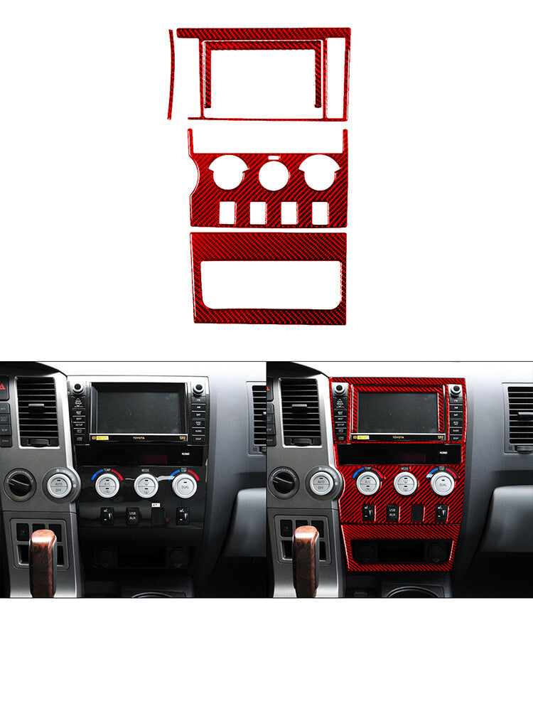 5Pcs Interior Carbon Fiber Center Control Dash Panel Trim Cover for Camry v