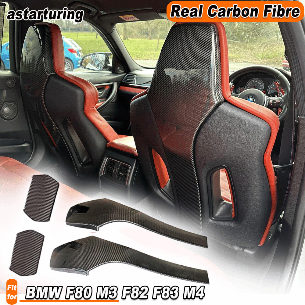 for BMW F80 M3 Sedan F82 F83 M4 Coupe REAL CARBON Interior for Seat Back Trim Cover