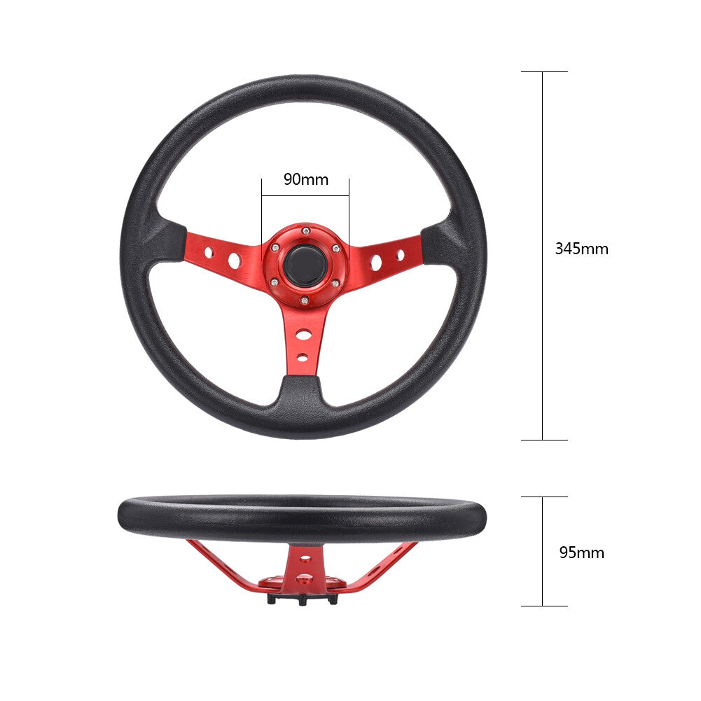 34.5CM 6 Bolt Car Racing Steering Wheel W/ Horn Button Sports Drifting Wheel