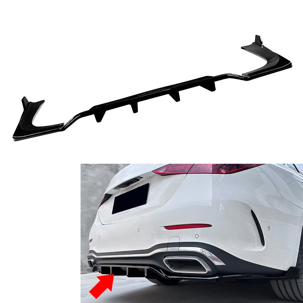 Rear Bumper Spoiler Splitter Lip for Mercedes-Benz C Class W206 2022-2024 Black