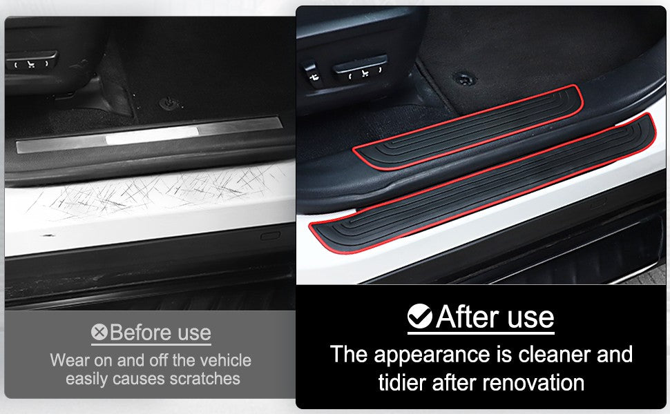 4x Rubber for Toyota Prius for Avalon Car SUV Door Scuff Sill Covers Step Protector