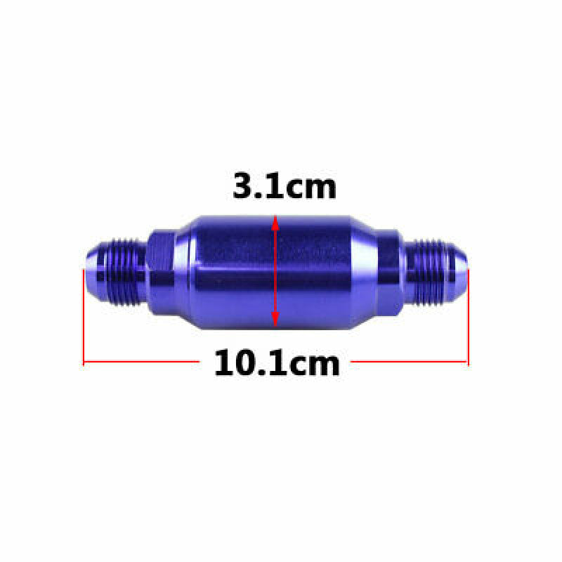 Universal Blue Inline Fuel Filter High Flow 100 Micron Cleanable AN8 8AN Q