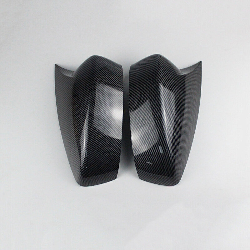 2X for Mazda 3 Axela 2017-18 Carbon Fiber OX Horn Door Rear View Mirror Cap Trim