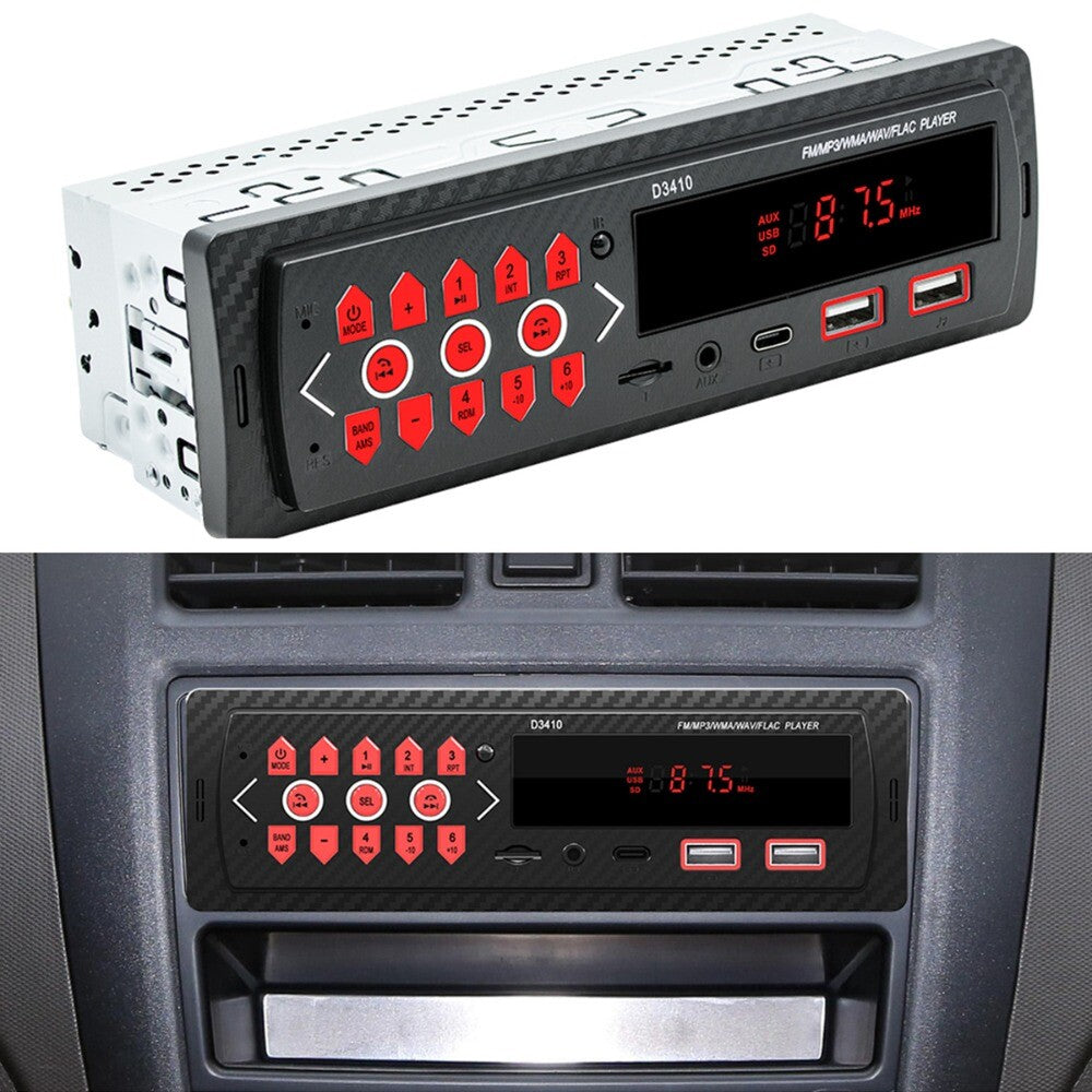 Single 1-Din Bluetooth Car FM Radio MP3 Player USB Stereo Audio Receiver AUX New n