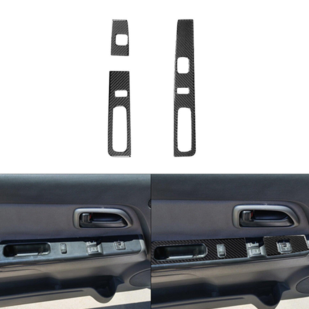 2Pcs Red Carbon Fiber Steering Wheel Accent Cover Trim For Fiesta 2011-2015 v