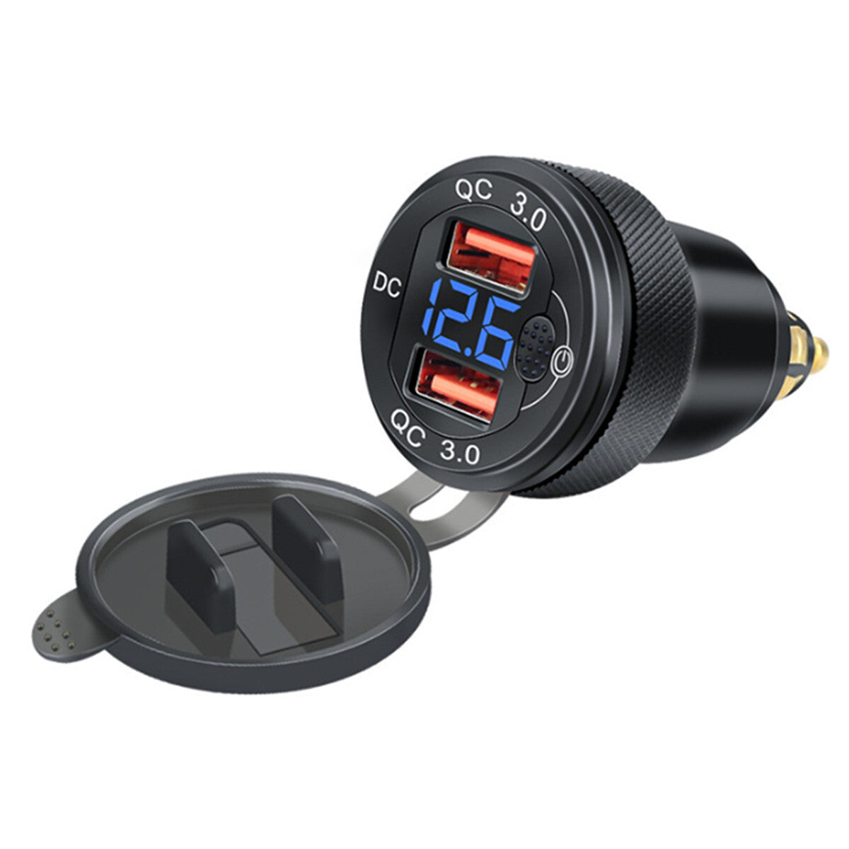 Motorcycle Quick Phone for Charger 3.0 Dual USB Charging Power Adapter For DIN Plug Q
