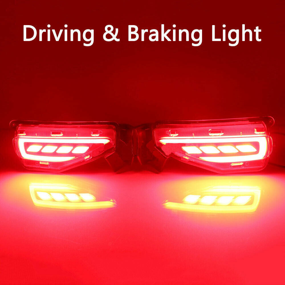 Pair LED Bumper Reflector Tail Brake Light Fog Lamp For Toyot@a Fortuner 15-17 n
