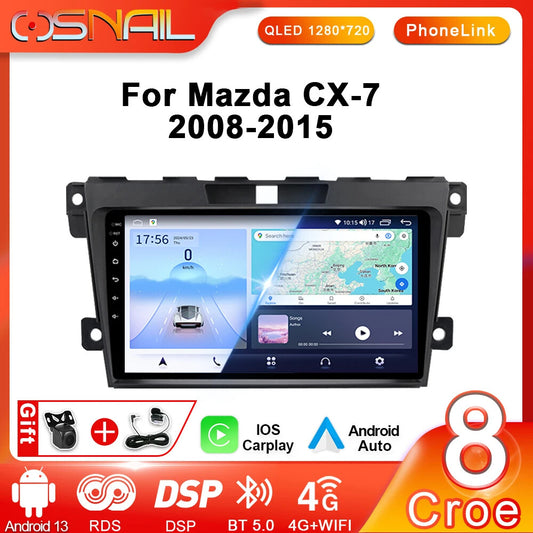 GPS System Car Radio for Mazda CX-7 2008-2015 Android Auto Video Player Carplay