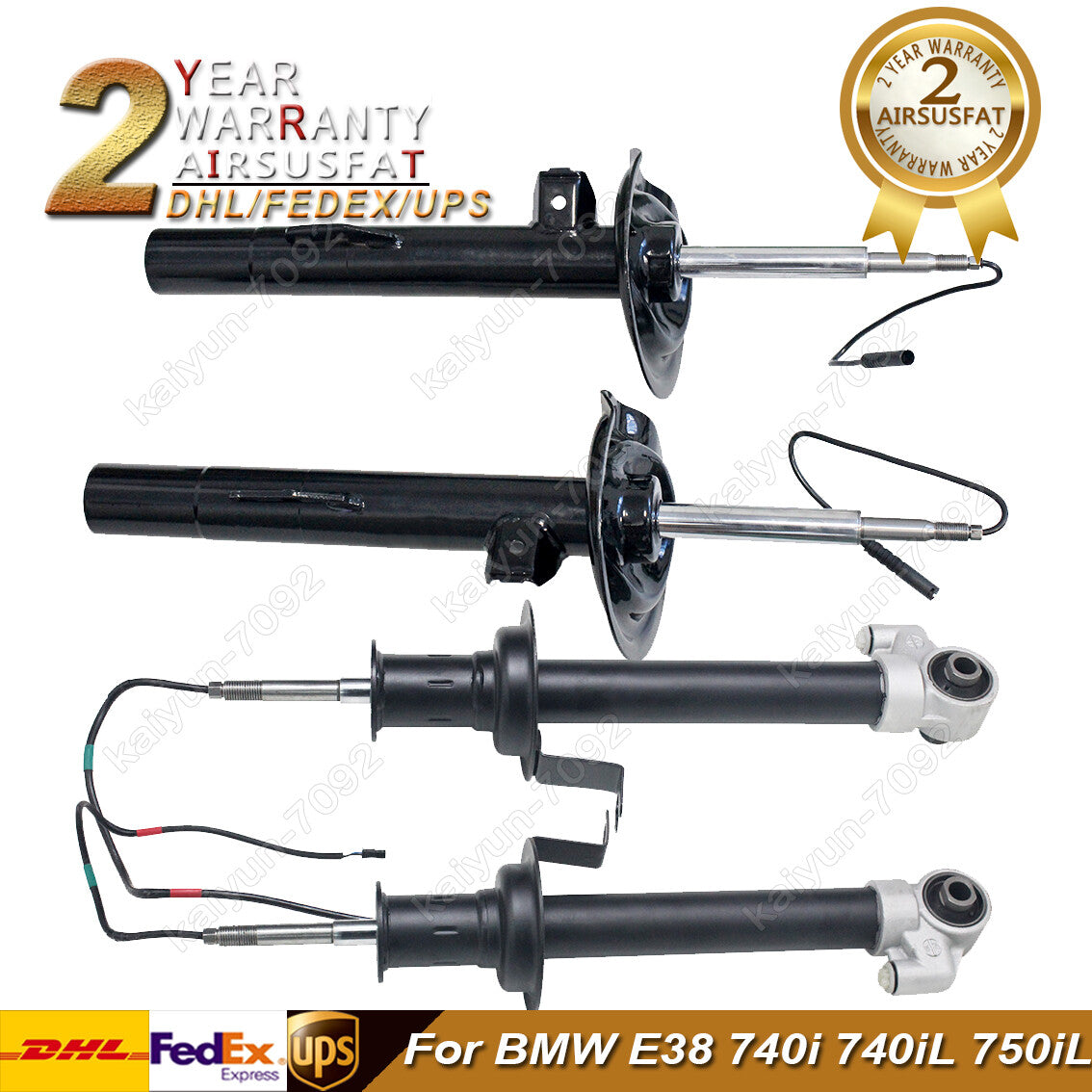 4pcs Rear Front Shock Absorber Struts for BMW E38 740iL 37121091571 141500115440