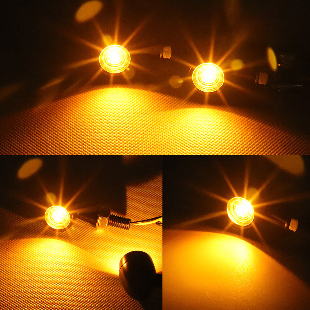 2x Black Motorcycle Bullet for Mini LED Turn Signal Blinker Indicator Amber Light US