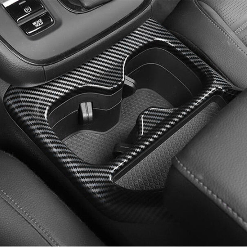 ABS carbon fiber cup holder lid with decorative fiber frame suitable for 2023 and 2024 for Honda CRV.