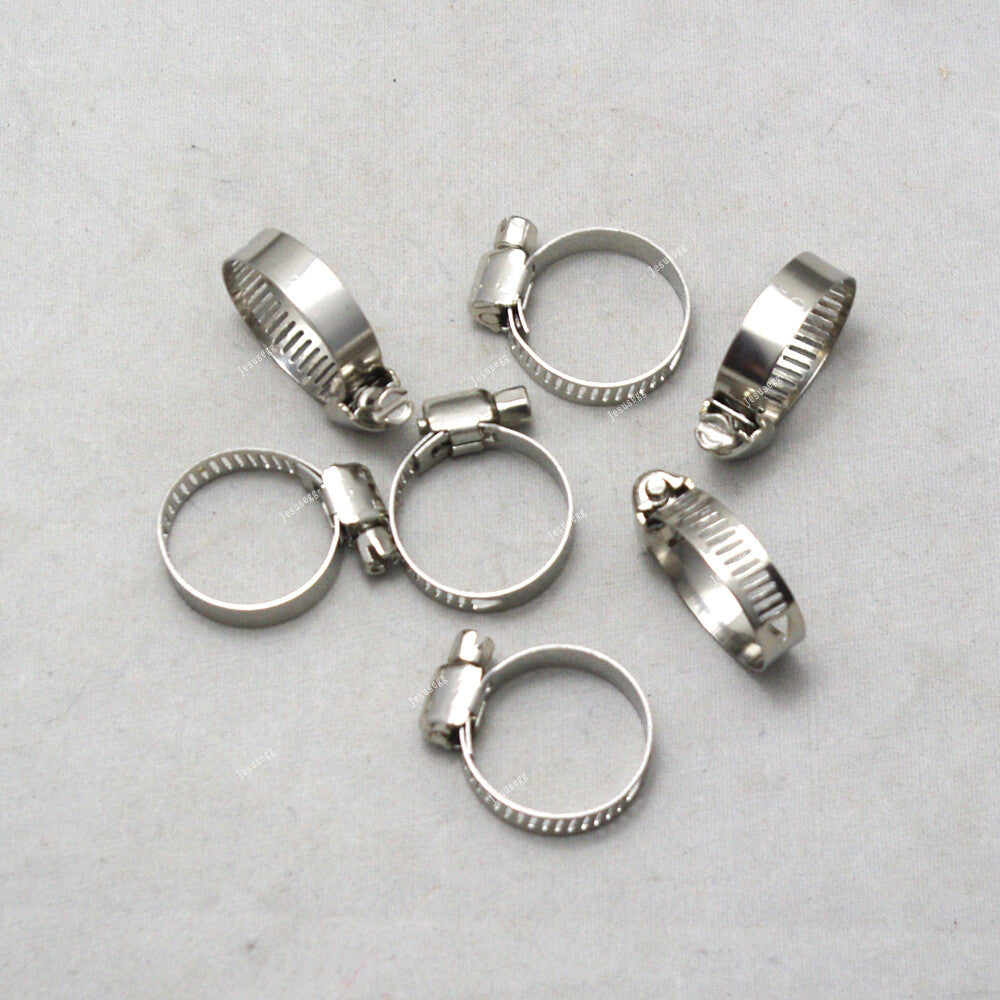20x Stainless Steel Hose Clamp Set Adjustable Worm Gear Assortment Drive Clamps