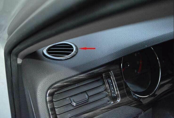 for Volkswagen for Jetta 2012-2018 Black Wood Dashboard Upper Air Outlet Vent Trim