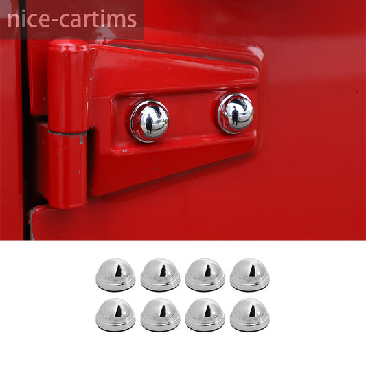 8¡ÁChrome ABS Door Hinge Screw Protection Trim for Jeep for Wrangler JK 2Door 2007-17