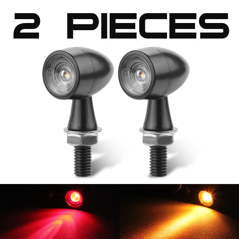 for Mini Bullet LED Turn Signal Brake Blinker Light Motorcycle For Bobber Cafe Racer