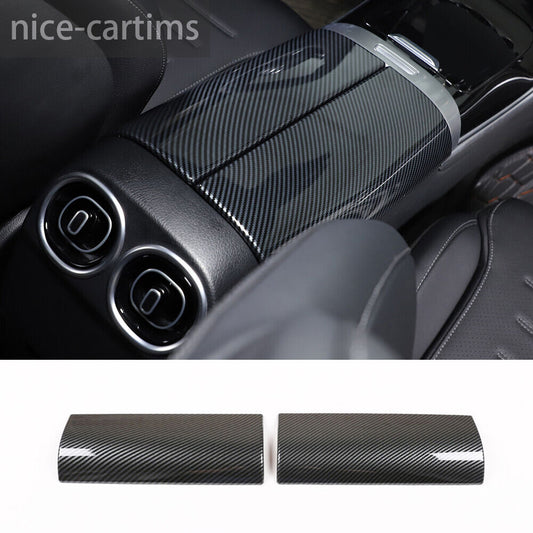 for Benz C Class W206 2022-23 Center Console Armrest Box Panel Cover ABS Carbon