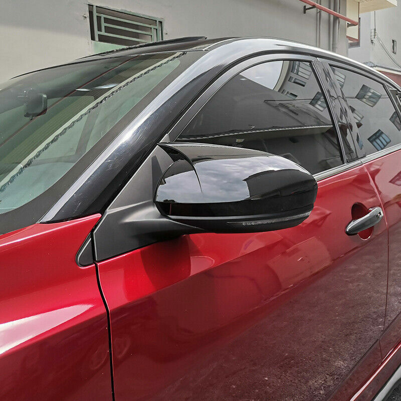 for Nissan Sentra 2020-2022 Glossy Black Ox Horn Side Rearview Mirror Cover Trim