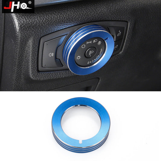 Car Headlight Switch Knob Cover Trim Ring Aluminum for Ford F150 / for Mustang 2015+