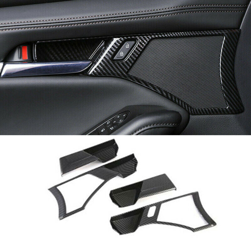 4X for Mazda 3 Axela 19-2023 ABS Carbon Fiber Inner Door Handle Bowl Cover Trim