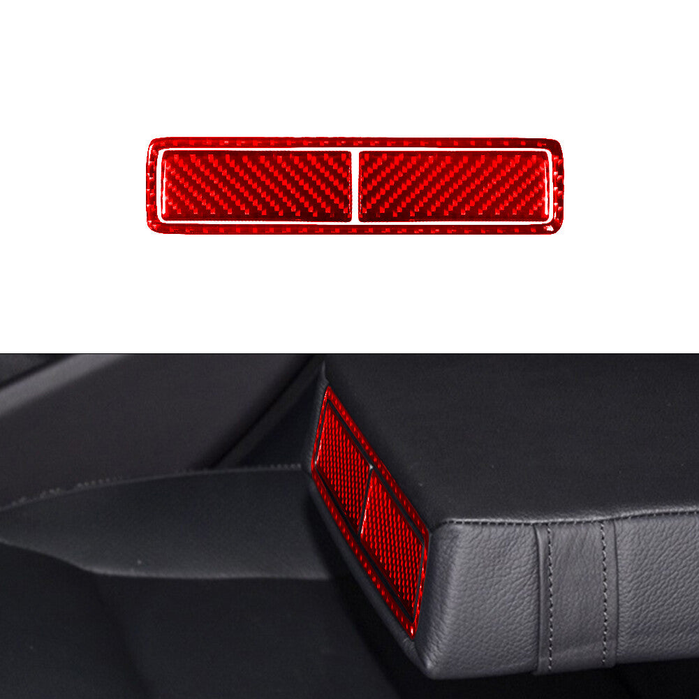 Red Front Door Handle & Horn Ring Trim Carbon Fiber For Tacoma 2012-2015 v