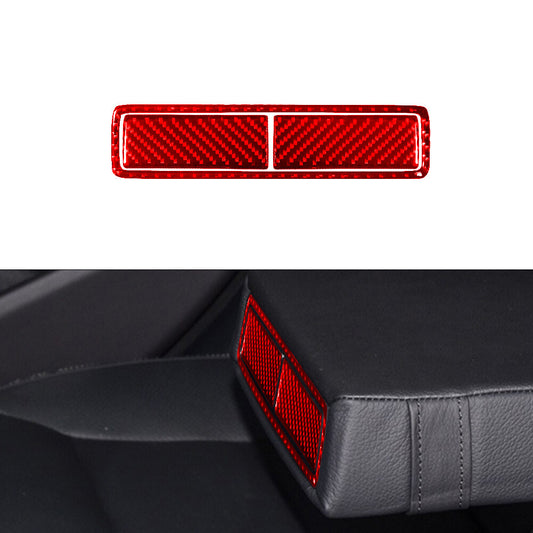 Red Front Door Handle & Horn Ring Trim Carbon Fiber For Tacoma 2012-2015 v