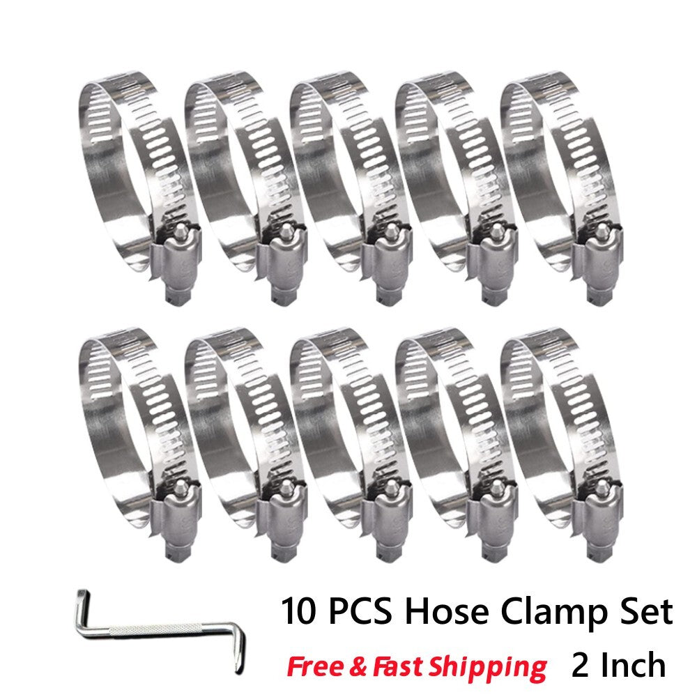 Hose clamps for 2-inch hoses, adjustable worm gear hose clamp sorting kit