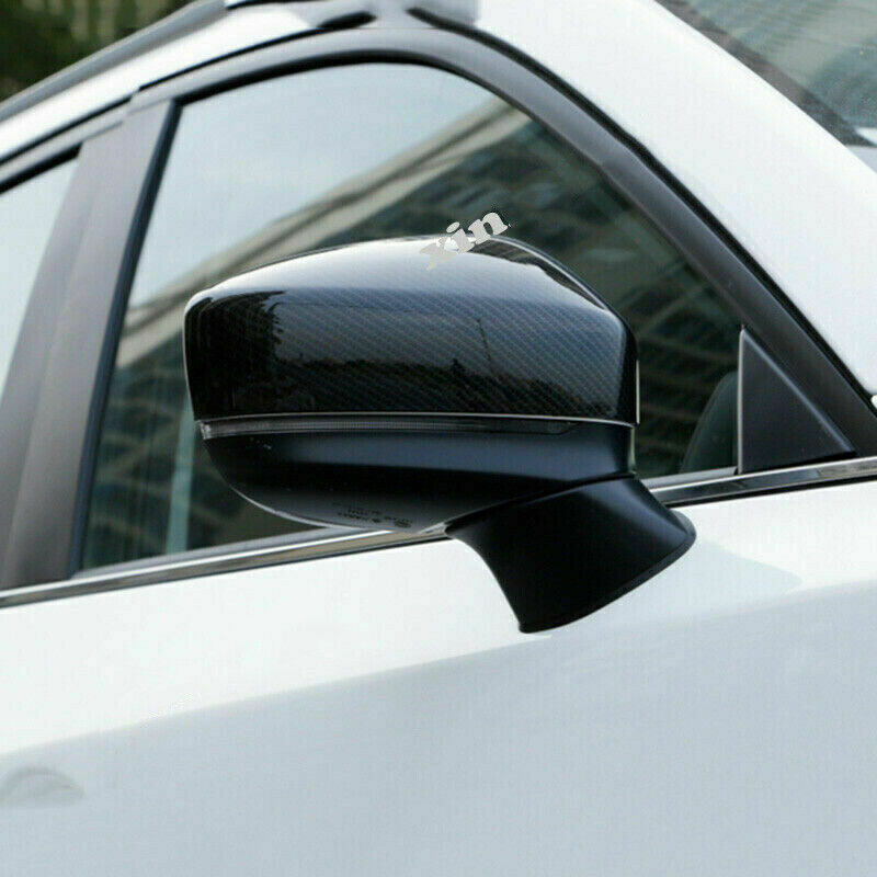 for Mazda CX-5 2017-21 Carbon Fiber Car Side Rearview Mirror Cover Trim Overlay