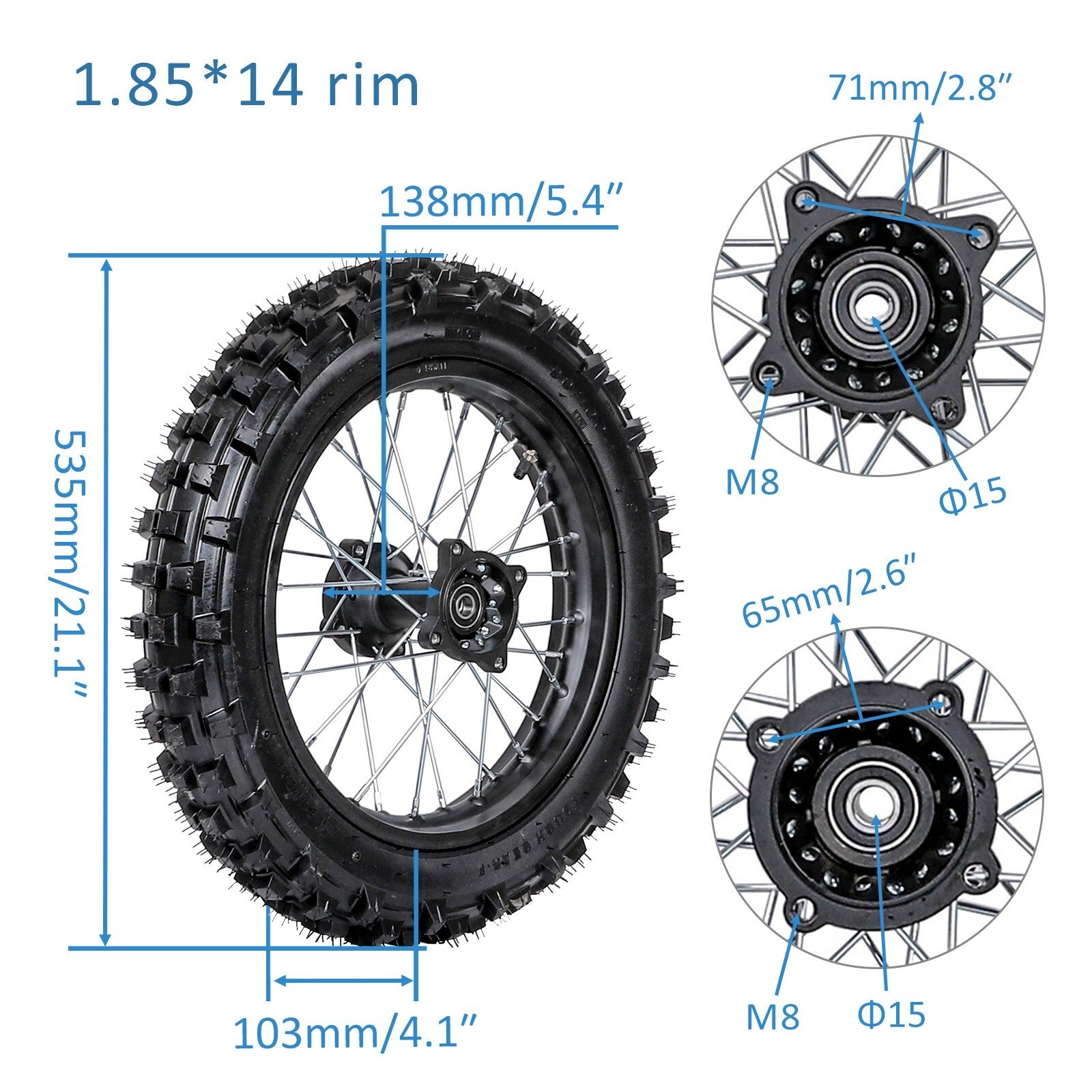 14-inch rear shock absorber, swingarm, 90/100-14 tire grooves, bicycle CRF70, Taodao, 125cc, 140cc.