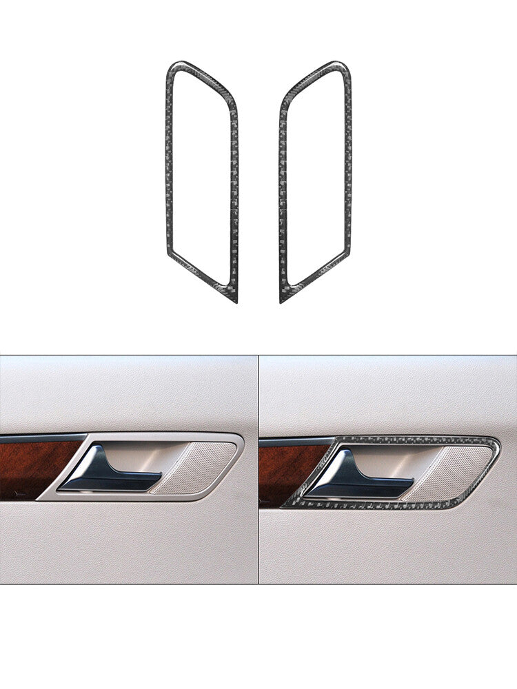 for Mercedes R-Class 2009-2012 2Pcs Rear Door Handle Trim Cover Carbon Fiber