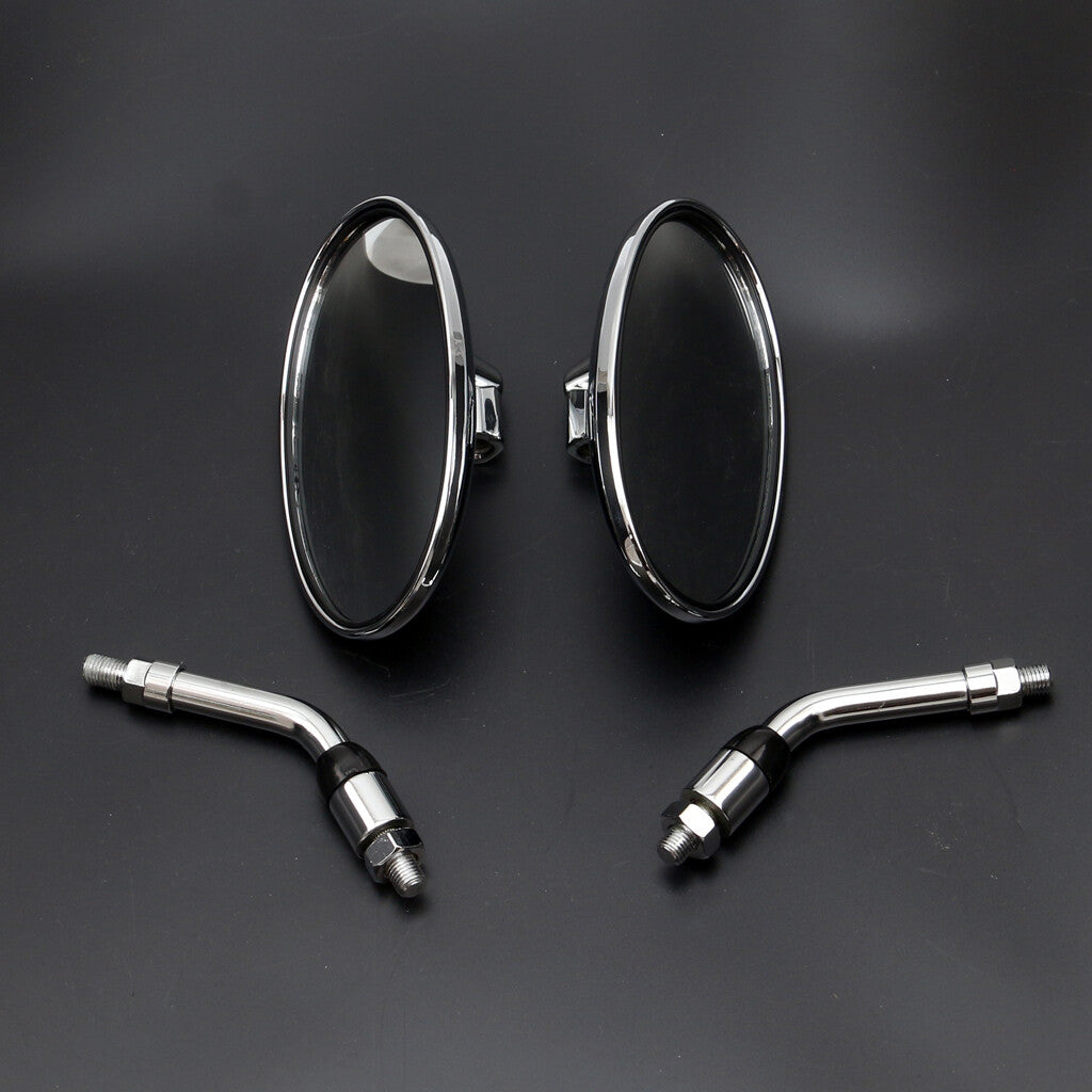 Motorcycle silver Oval Chrome Rearview Mirrors Side for Honda VT 600 750 800