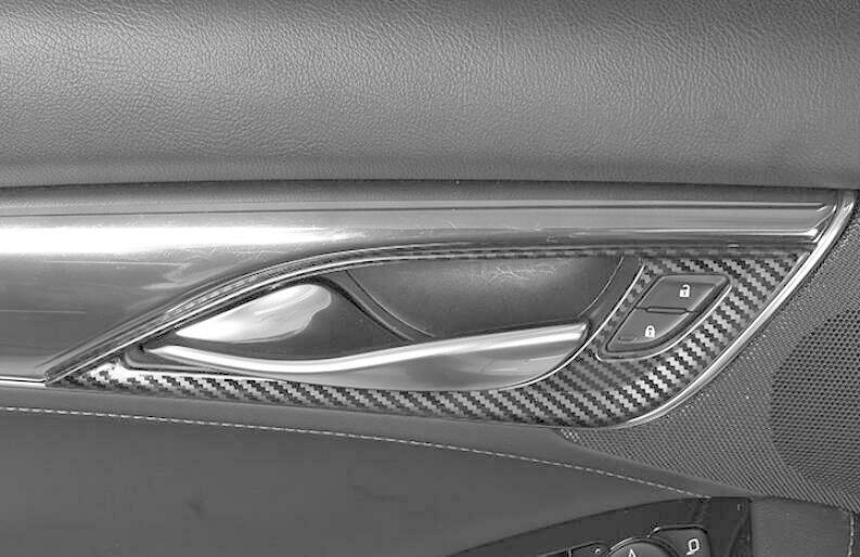 for Cadillac CT5 2020-2023 Carbon Fiber Steel Inner Door Handle Frame Trim 4pcs