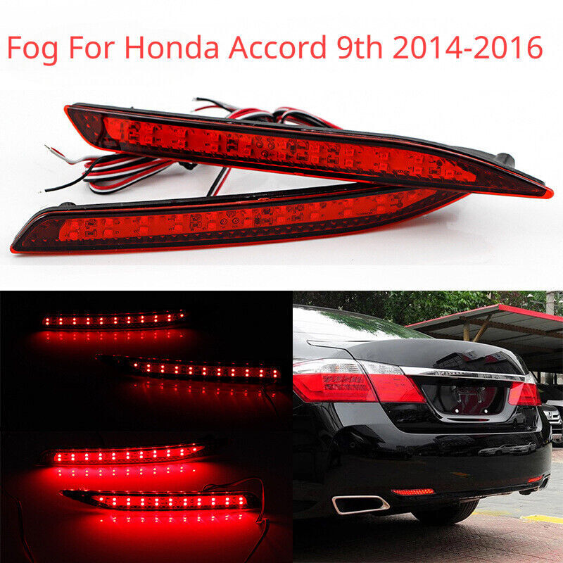 Fog for Honda Accord 9th 2014-2016 Rear Bumper Reflector Light Tail Brake Lamps
